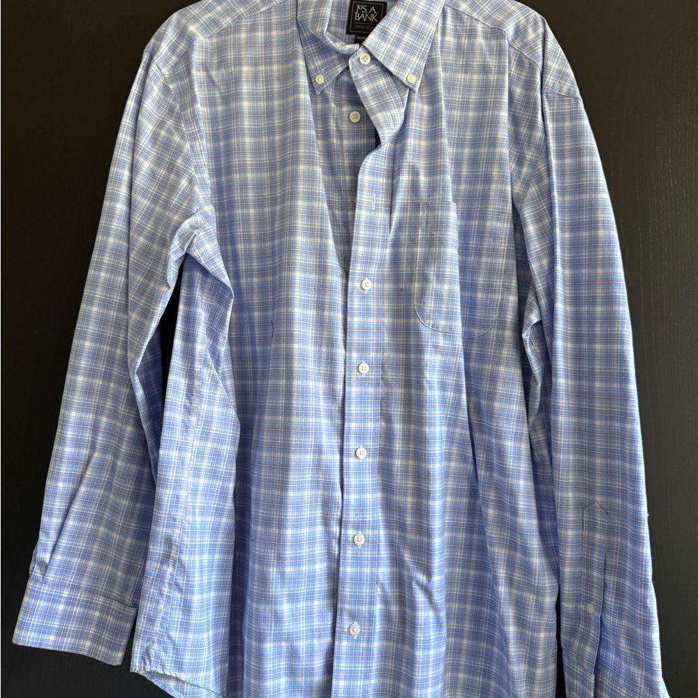 Jos. A. Bank Blue Plaid Button-Down Shirt